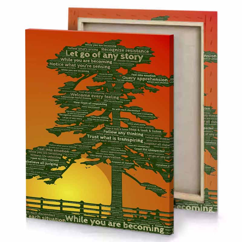 a tree with words in the shape of chocolate canvas