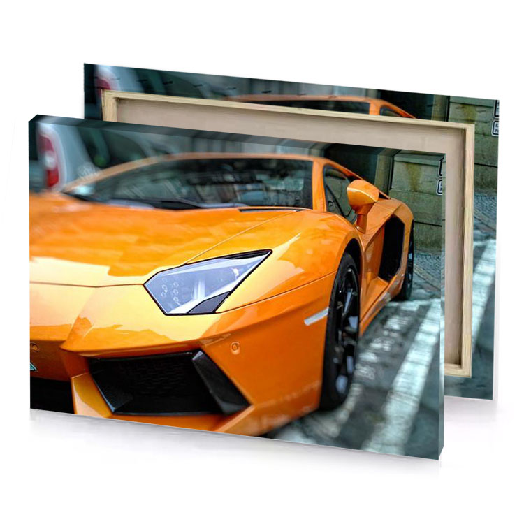 a very orange car parked on street deep saffron canvas
