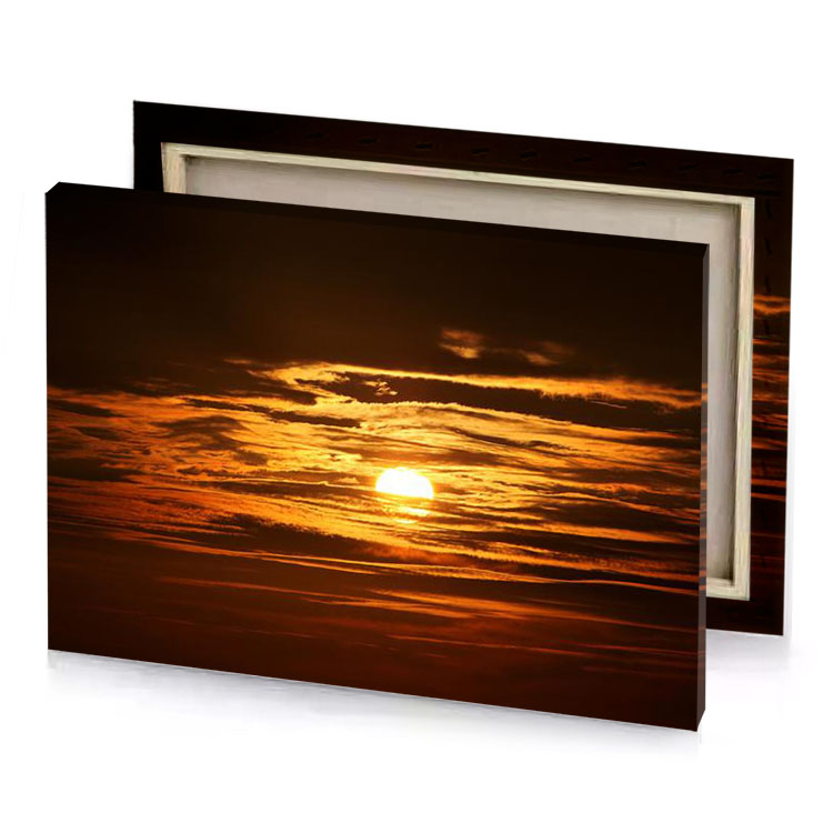 a very orange sunset yellow canvas