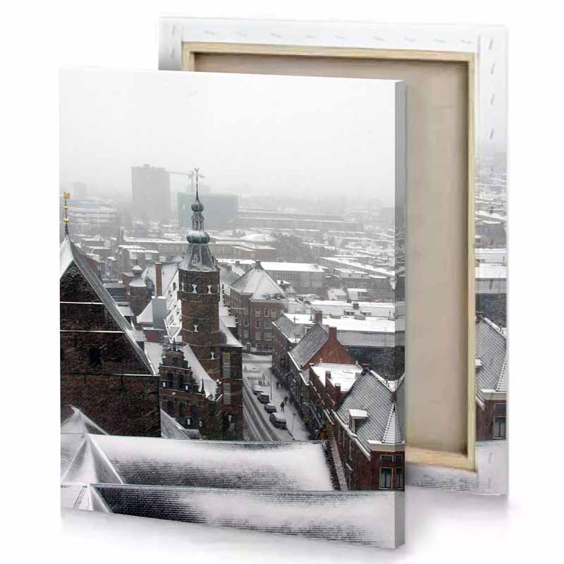 a view of city from window charcoal canvas