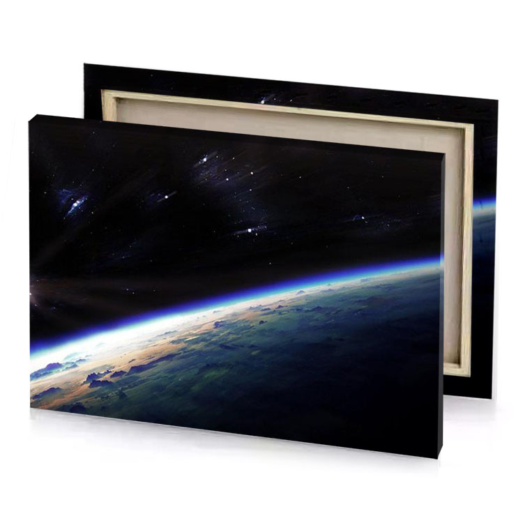 a view of the earth from space charcoal canvas