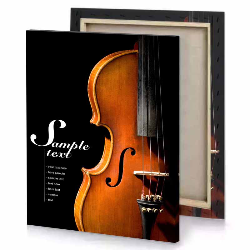 a violin with the words cello on it mahogany canvas