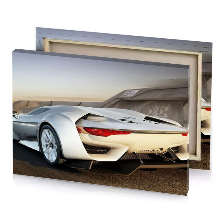 a white car on desert road pearl canvas