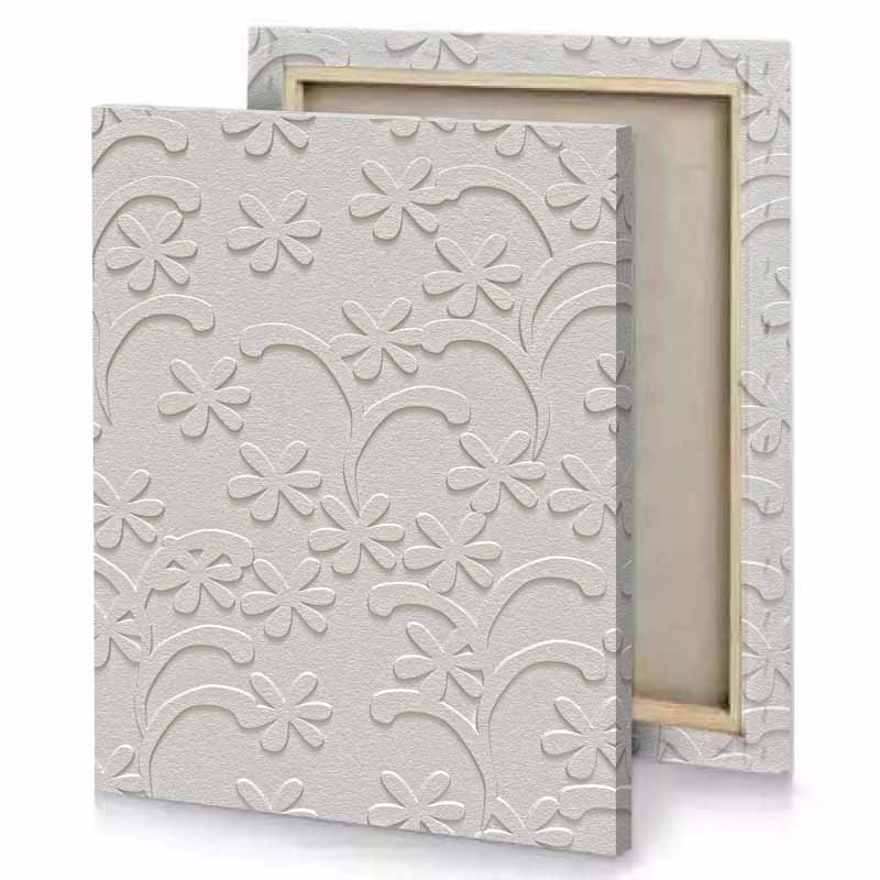 a white paper with pattern of leaves canvas