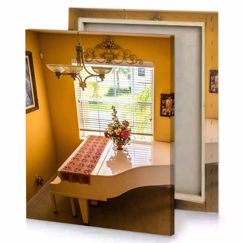 a white piano champagne canvas