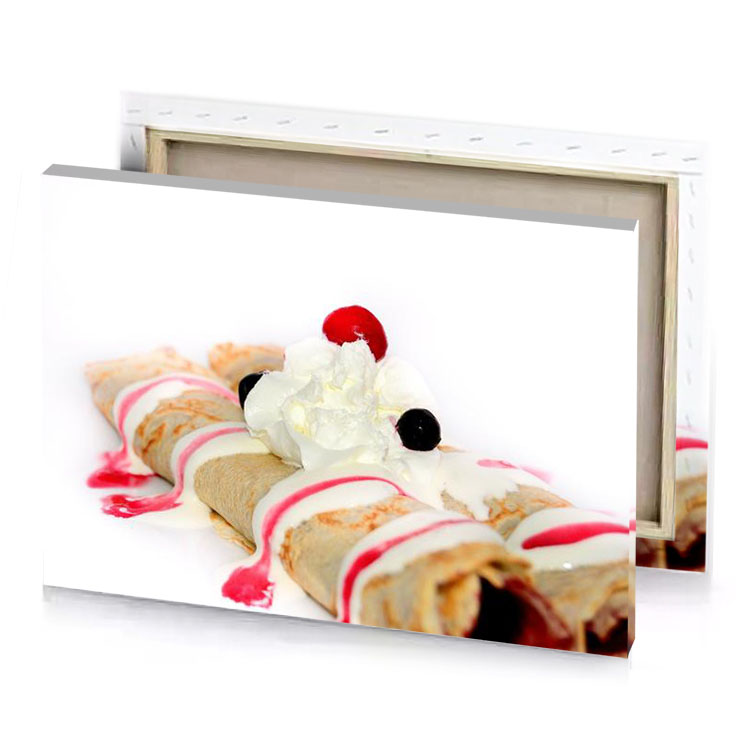 a white plate topped with creple and cherry pearl canvas