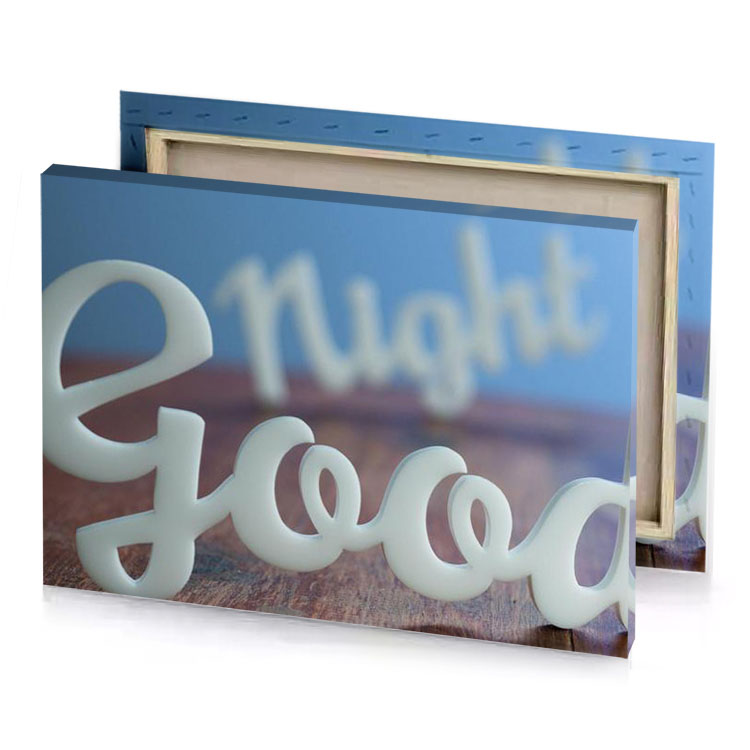 a white sign that says good slate gray canvas