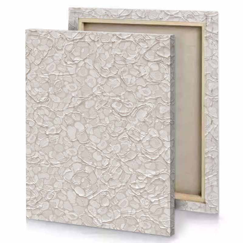 a white wallpaper with pattern of small leaves canvas