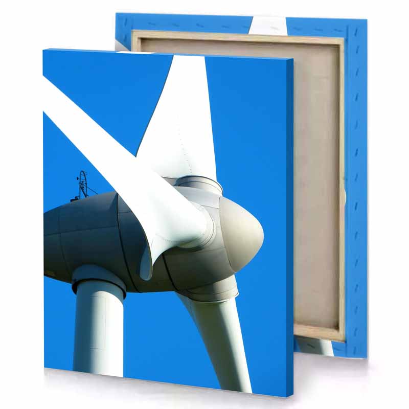 a wind turbine white smoke canvas