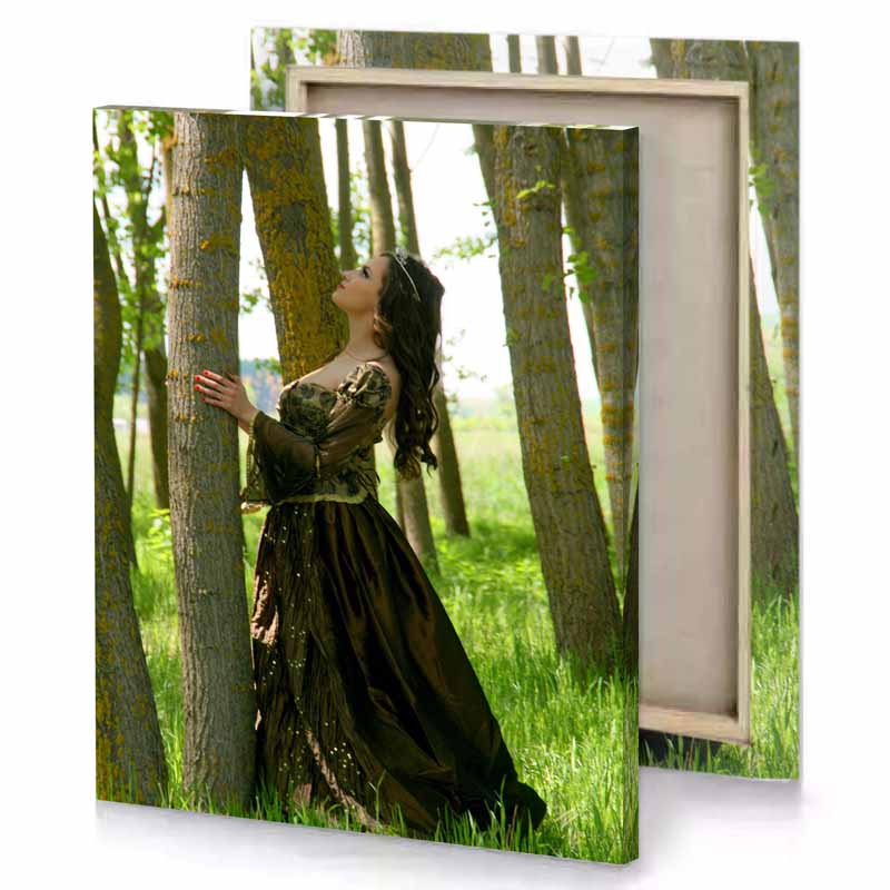 a woman in brown dress standing the grass zinnwaldite canvas