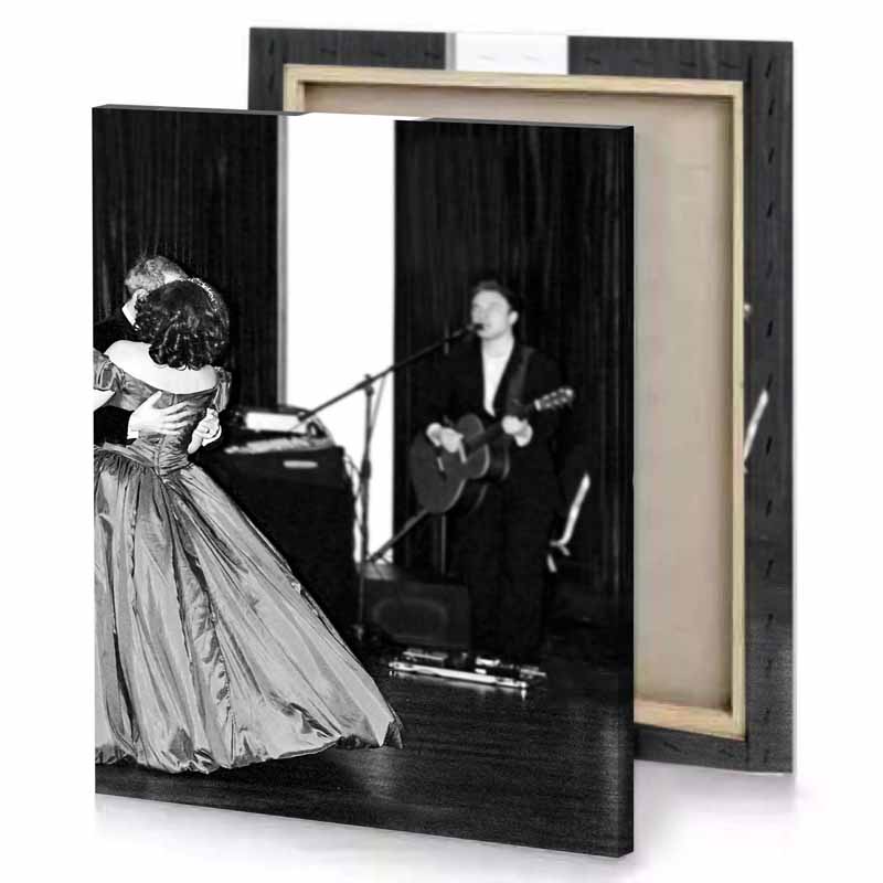 a woman in dress is dancing on the stage snow canvas