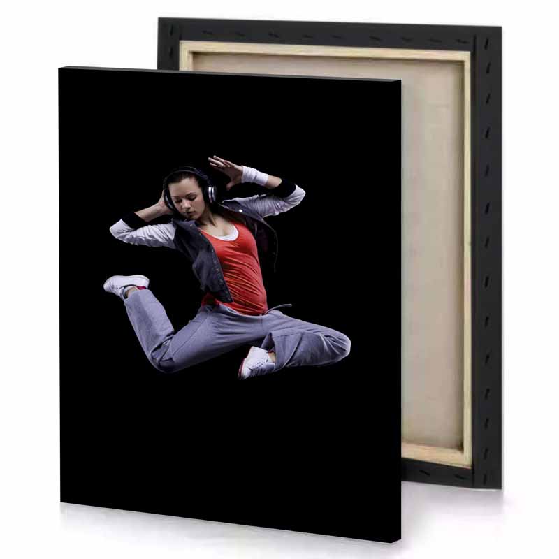 a woman in red shirt and grey pants burgundy canvas