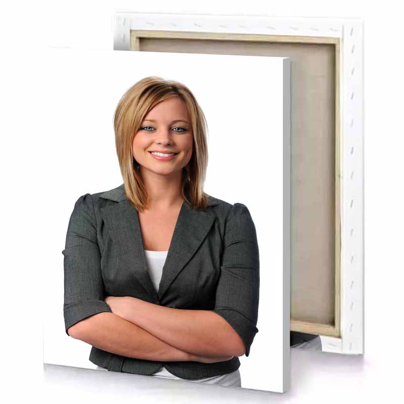 a woman in suit and white shirt canvas