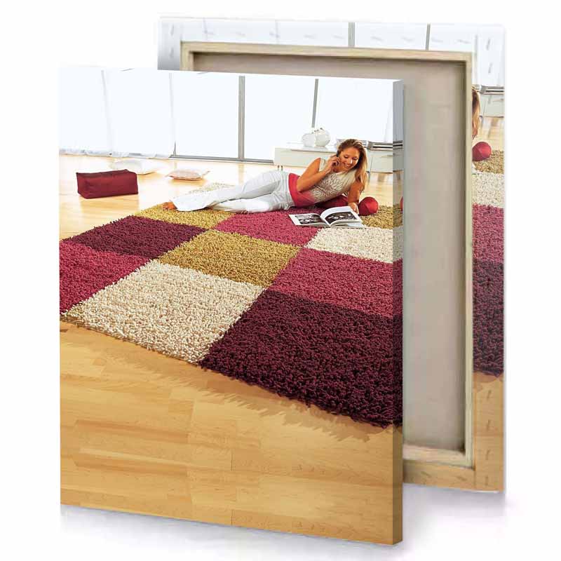 a woman laying on rug the floor bistre canvas