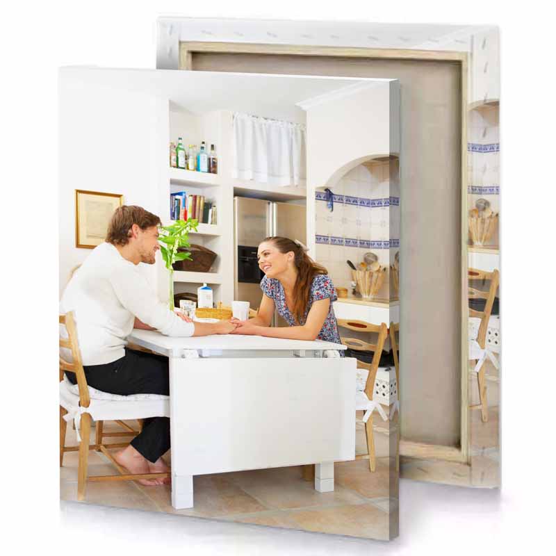 a woman sitting at kitchen table platinum canvas