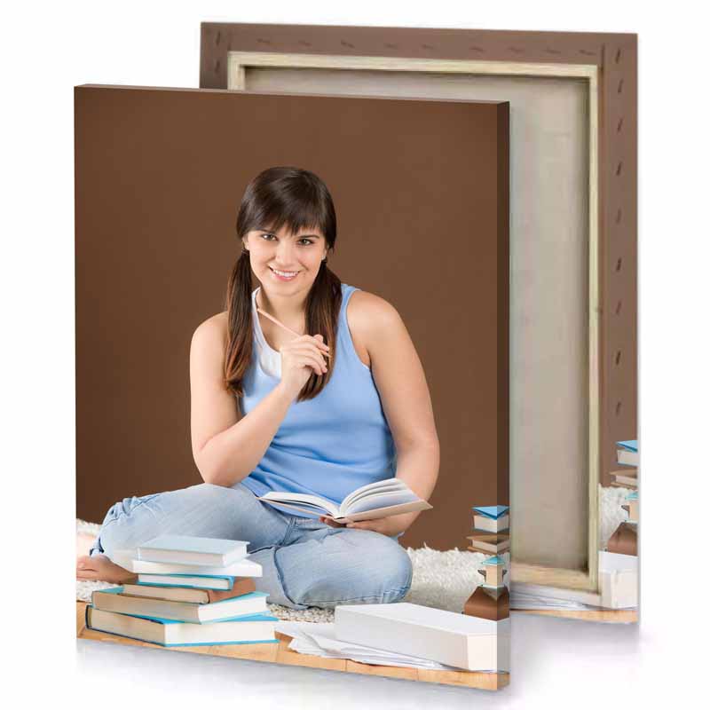 a woman sitting on the floor garnet canvas
