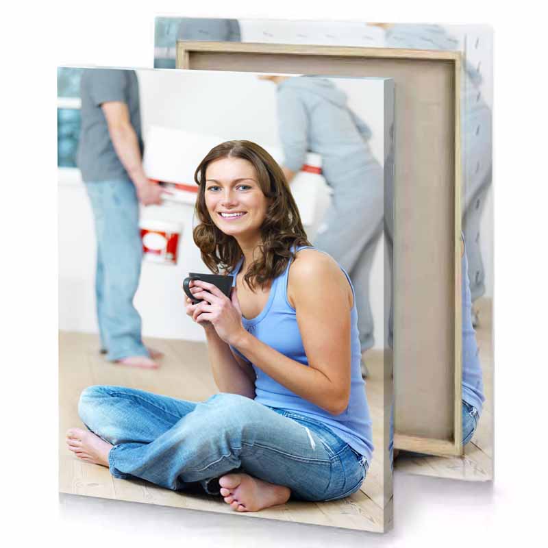 a woman sitting on the floor platinum canvas