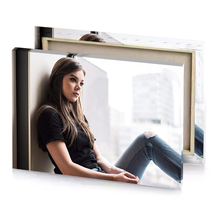 a woman sitting on window sing white smoke canvas