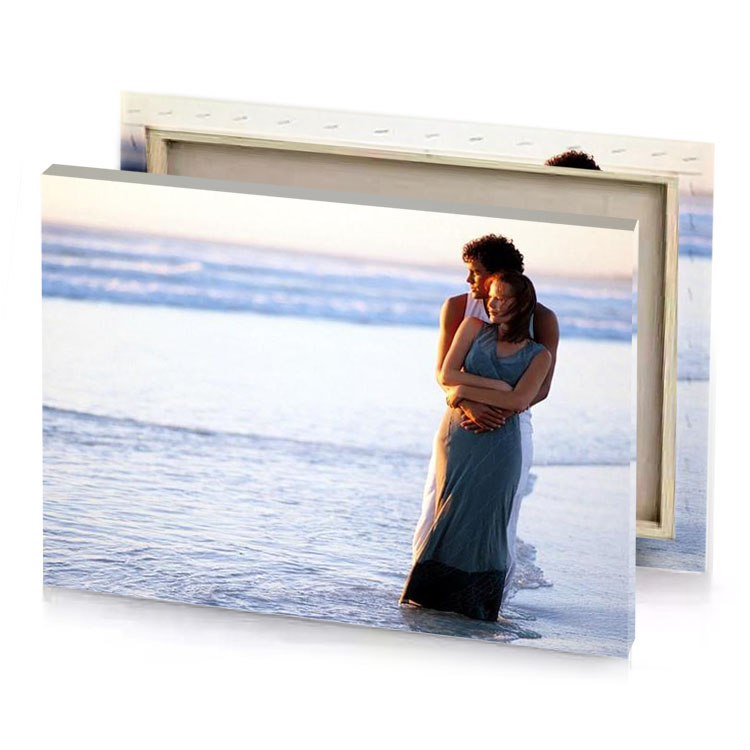 a woman standing in the water white smoke canvas