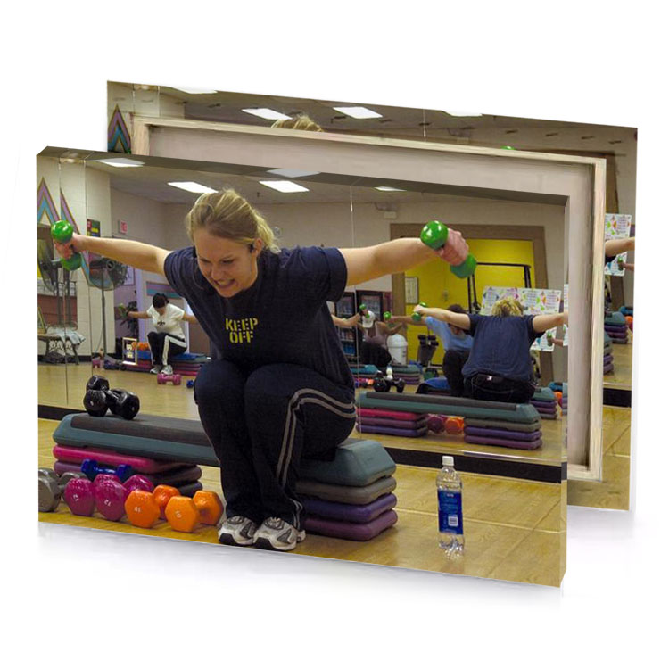 a woman stretching on mat dark khaki canvas
