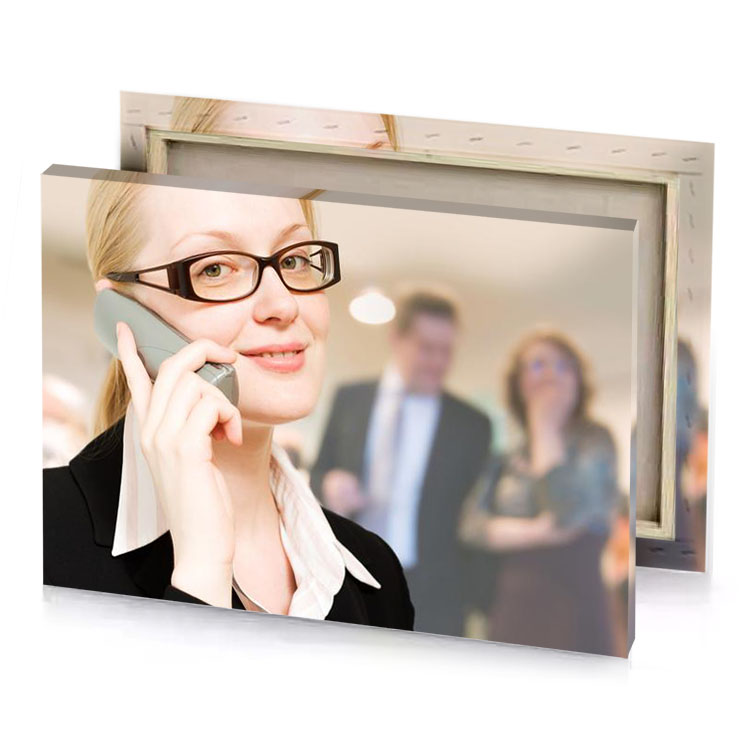 a woman wearing glasses light steel blue canvas