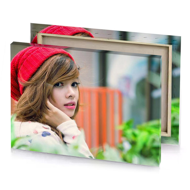 a woman wearing red hat and white coat celadon canvas