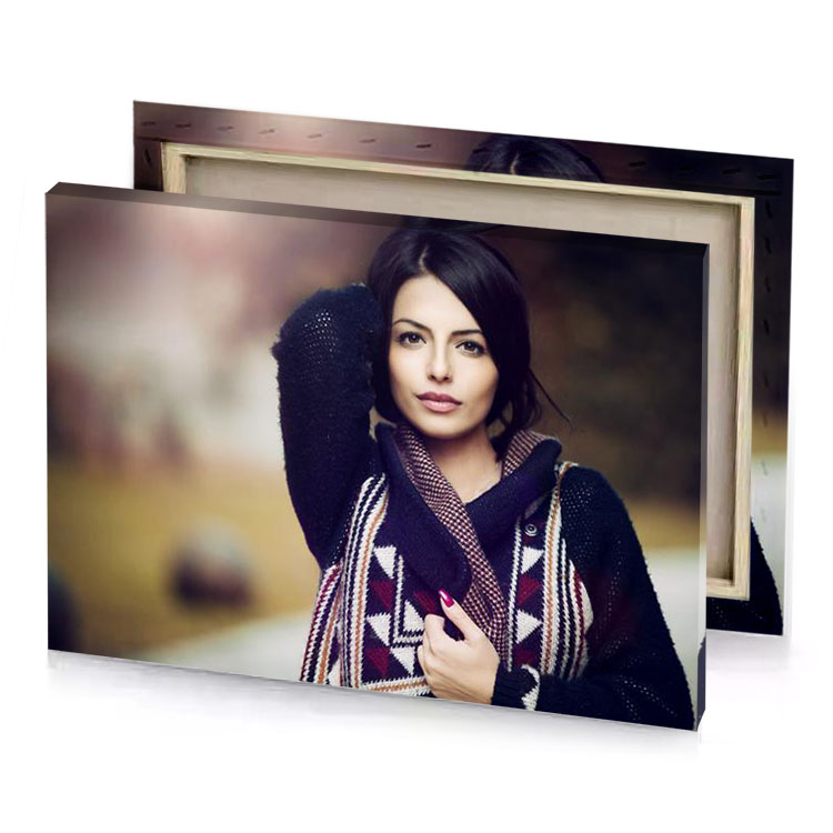 a woman wearing scarf smoky black canvas