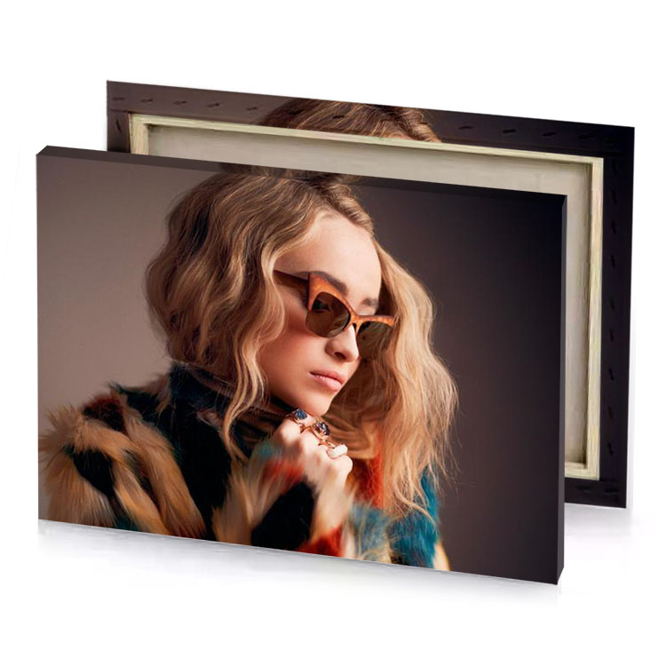 a woman wearing sunglasses and fur coat bistre canvas