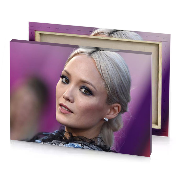 a woman with blonde hair and blue eyes midnight canvas