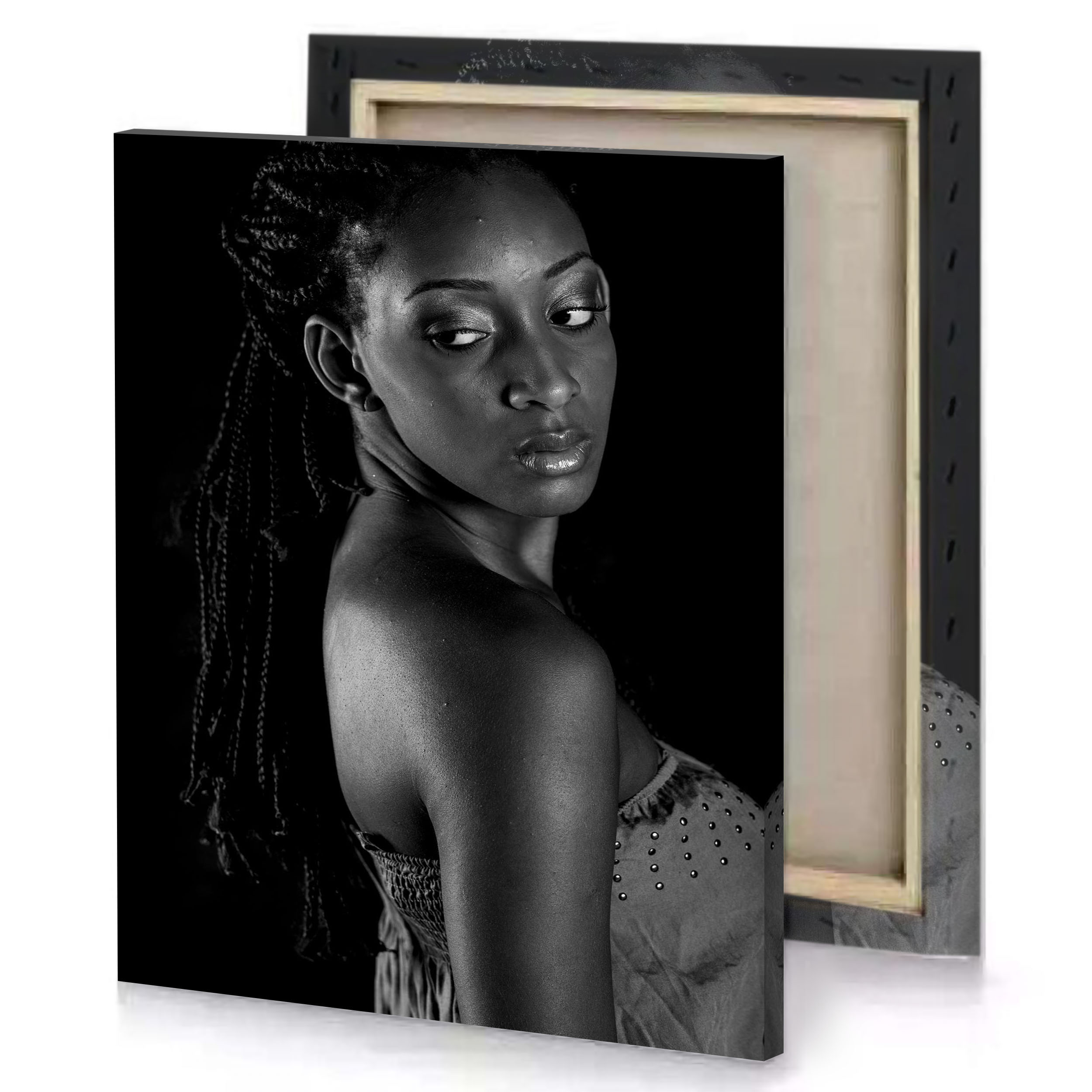 a woman with dread hair and dress manatee canvas