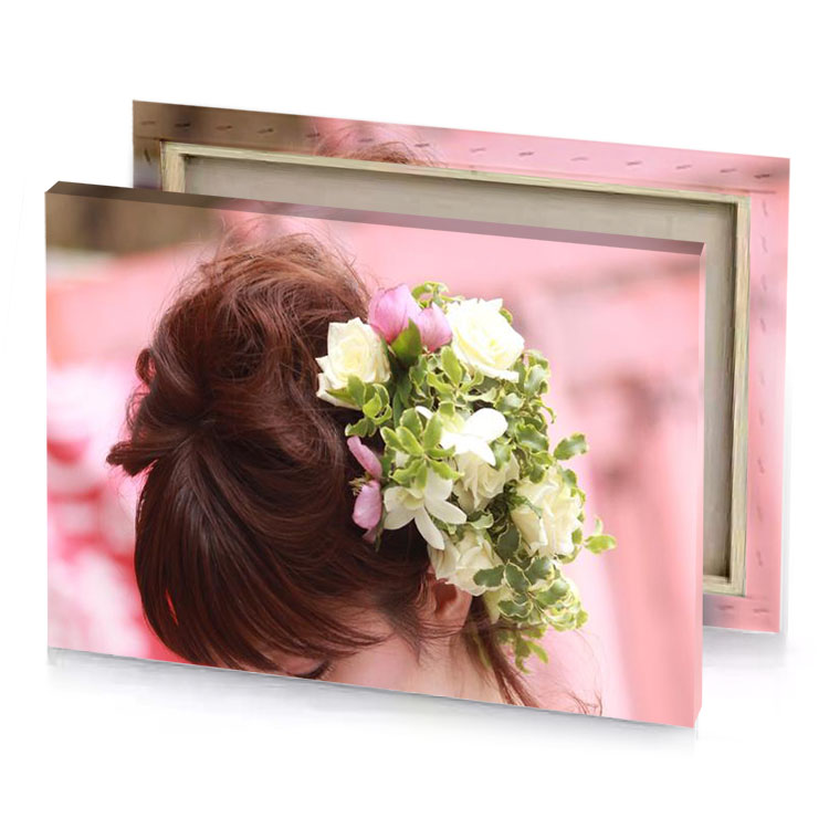 a woman with flower in her hair zinnwaldite brown canvas