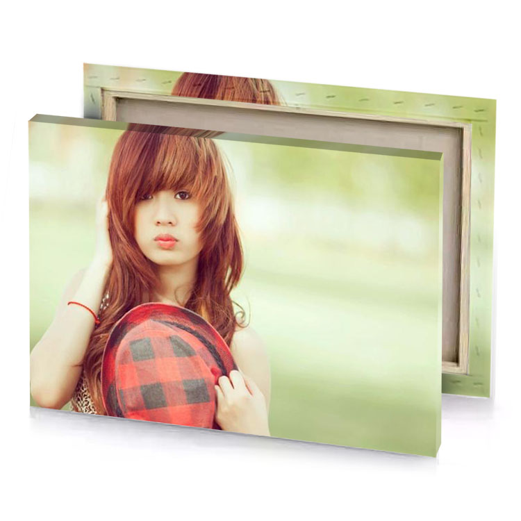 a woman with hat and red shirt pearl canvas