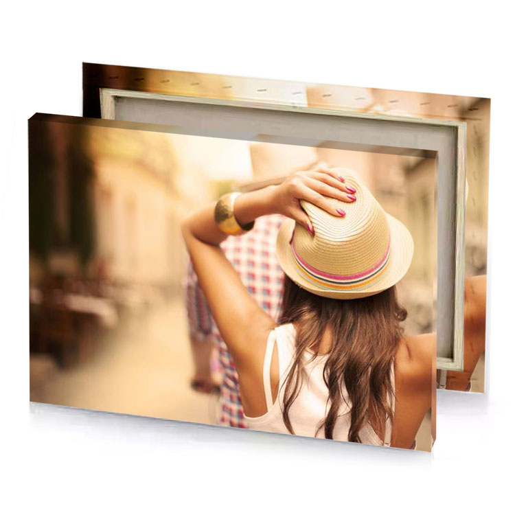 a woman with hat on walking down street zinnwaldite brown canvas