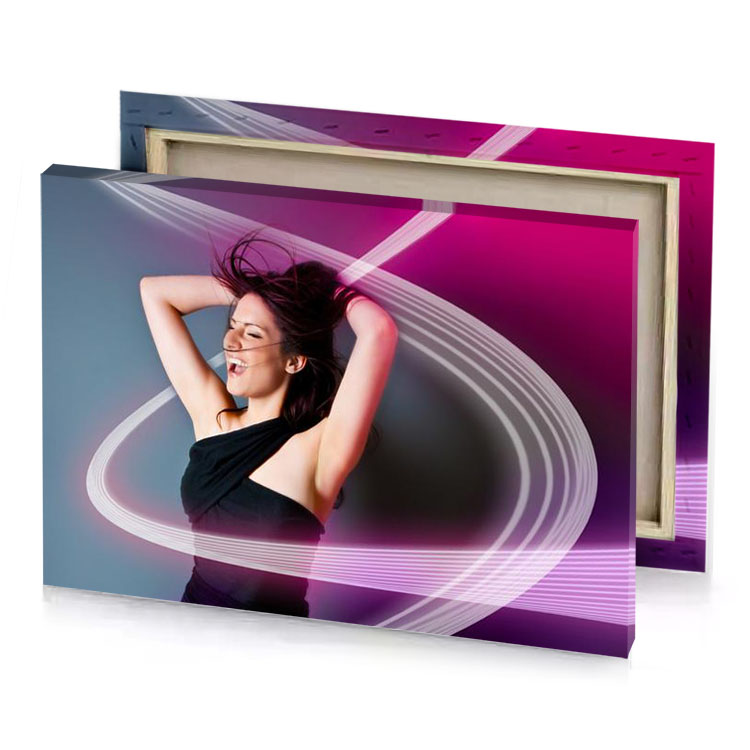 a woman with her hair blowing in the wind slate gray canvas
