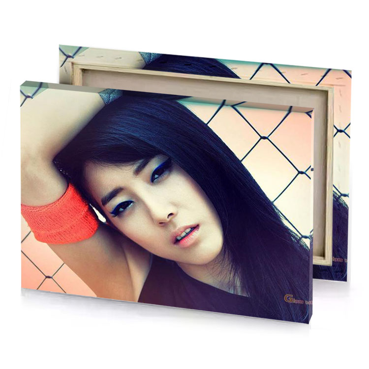 a woman with long black hair and red wrist bistre canvas