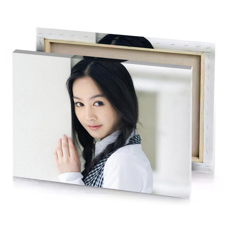 a woman with long black hair and white shirt platinum canvas