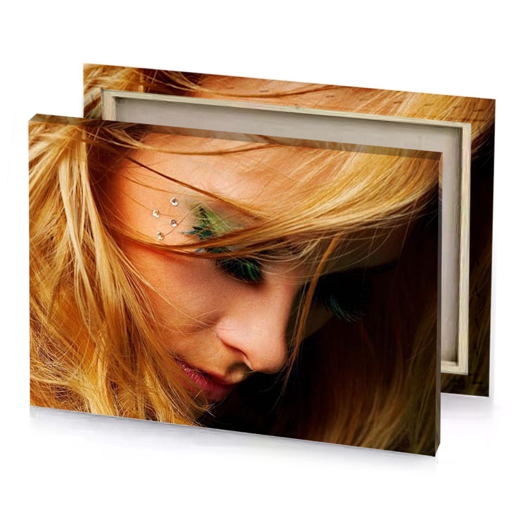 a woman with long blonde hair and green eyes zinnwaldite brown canvas