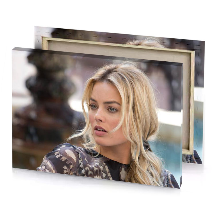 a woman with long blonde hair bistre canvas