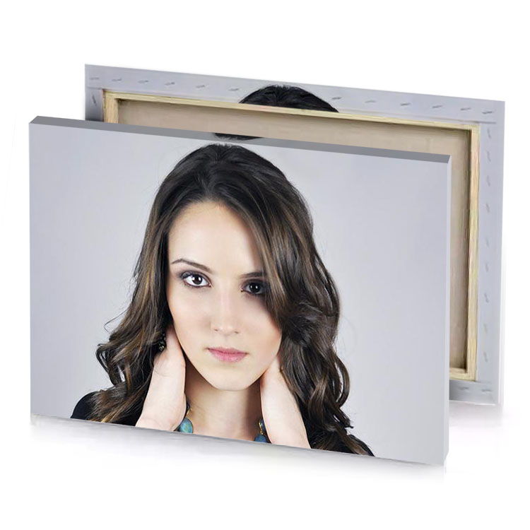a woman with long brown hair thistle canvas
