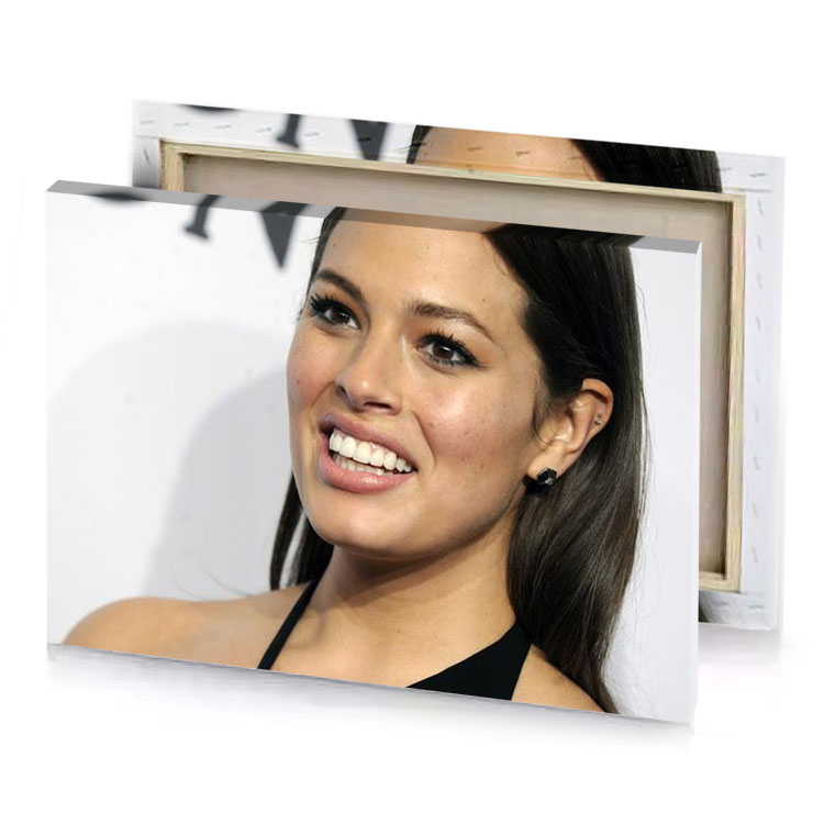 a woman with long hair and black dress white smoke canvas