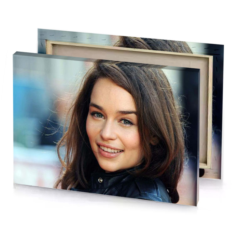 a woman with long hair and black leather jacket smoky canvas