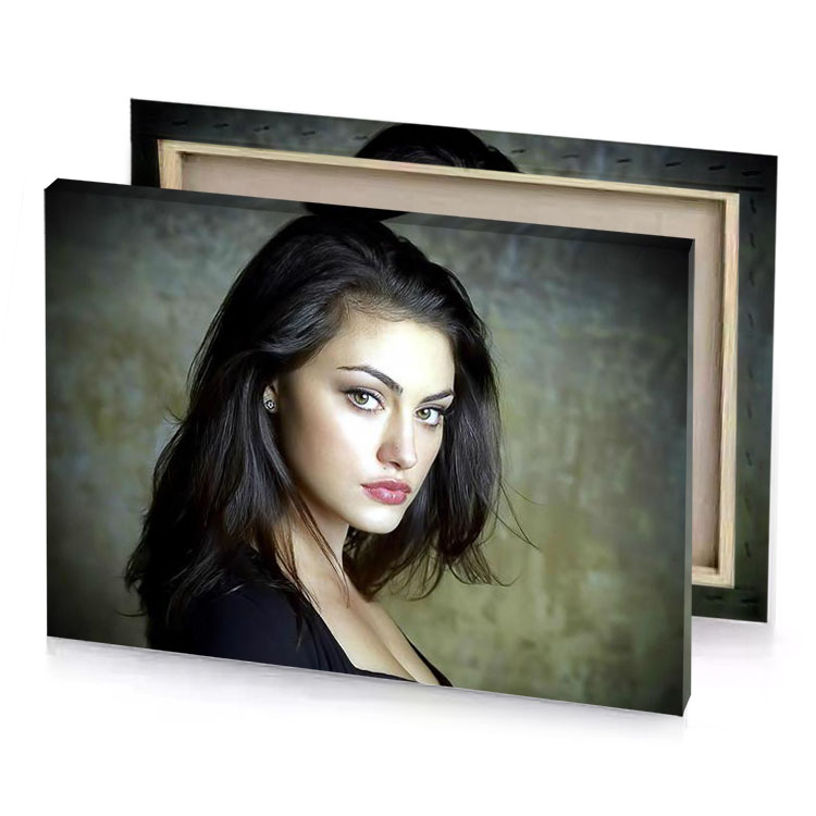 a woman with long hair and black top smoky canvas