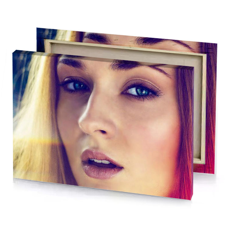 a woman with long hair and blue eyes indigo canvas