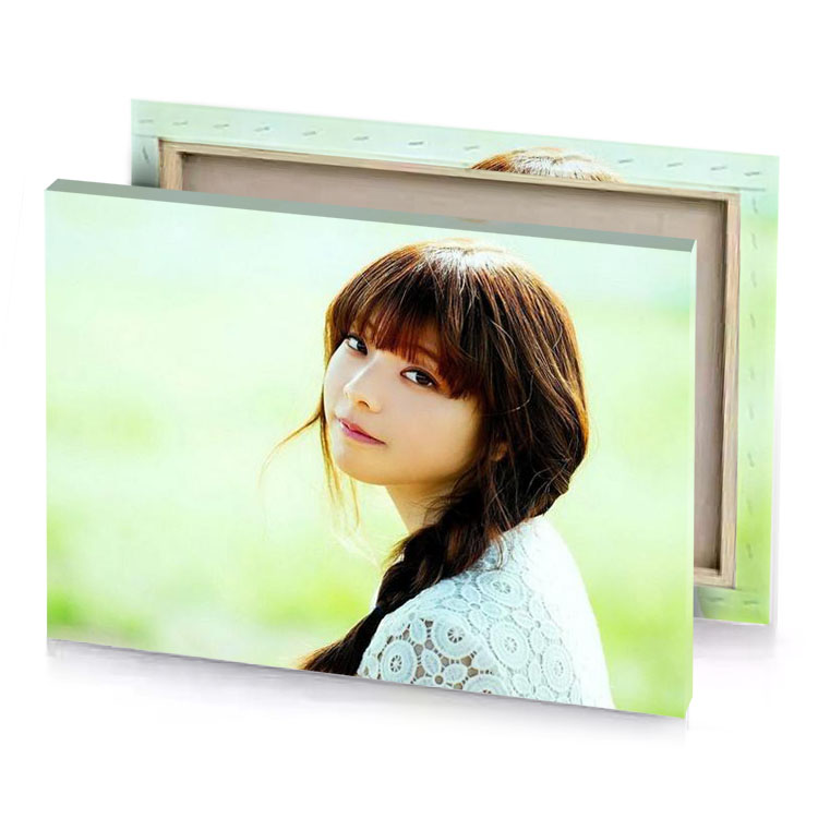 a woman with long hair and white dress eggshell canvas