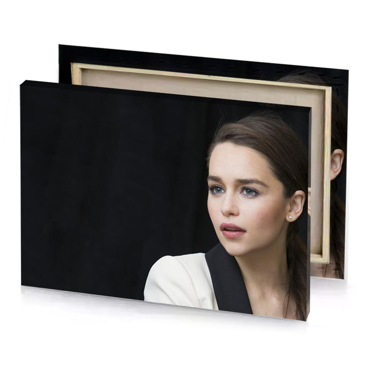 a woman with long hair and white jacket smoky black canvas