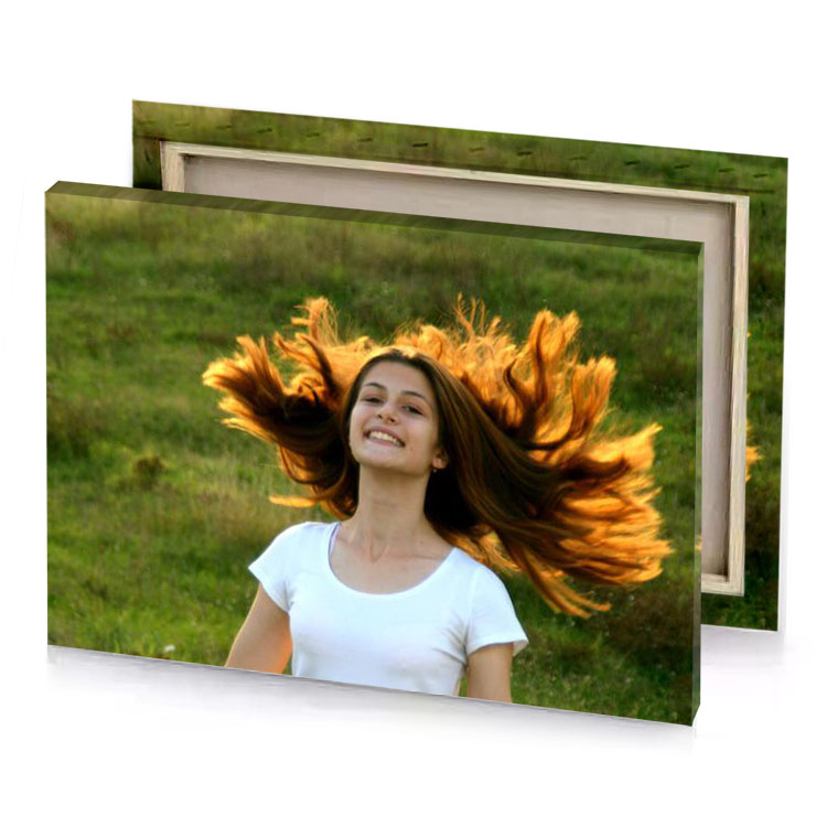 a woman with long hair is smiling and waving dark olive green canvas
