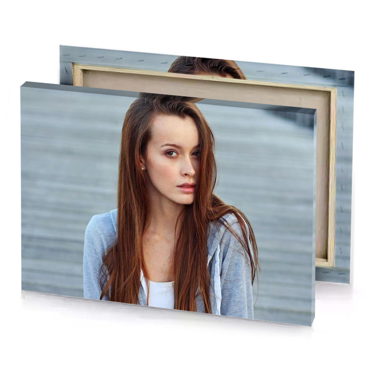 a woman with long hair standing on bridge manatee canvas