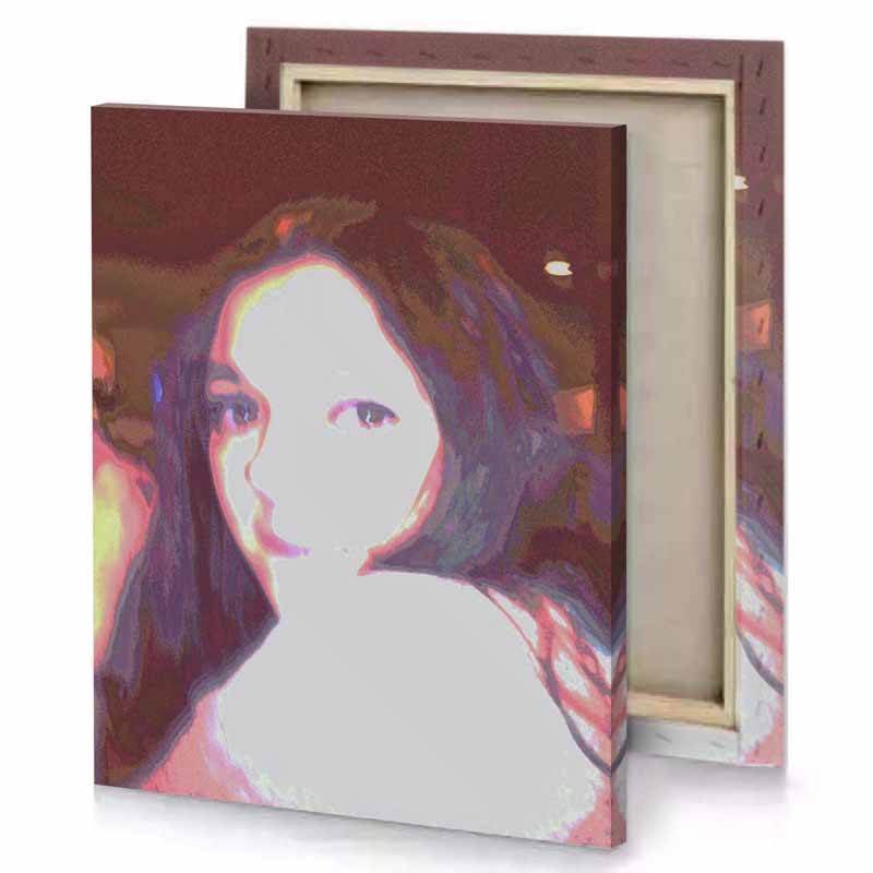 a woman with long hair thistle canvas