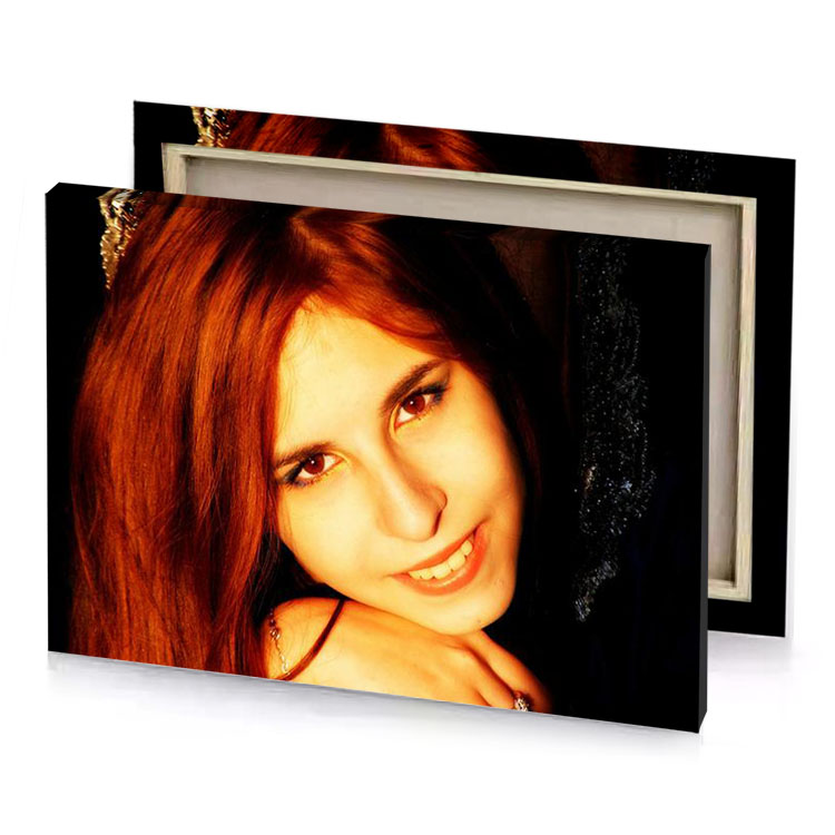 a woman with long red hair and tia firebrick canvas