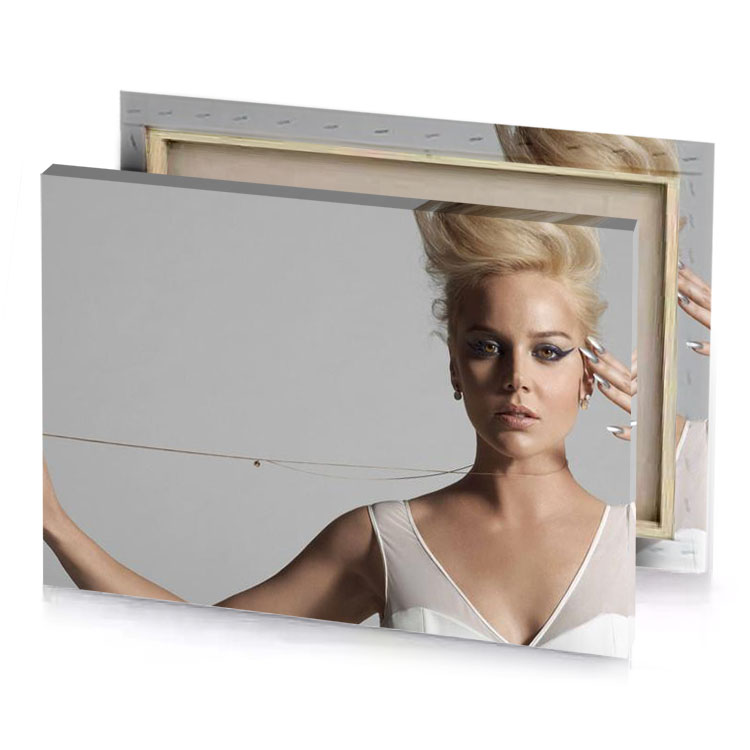 a woman with pair of scissors in her hand silver canvas